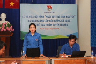 Đ/c Nguyễn Thị Thanh Hằng, Phó Bí thư Huyện Đoàn phát biểu tại buổi lễ ra mắt.